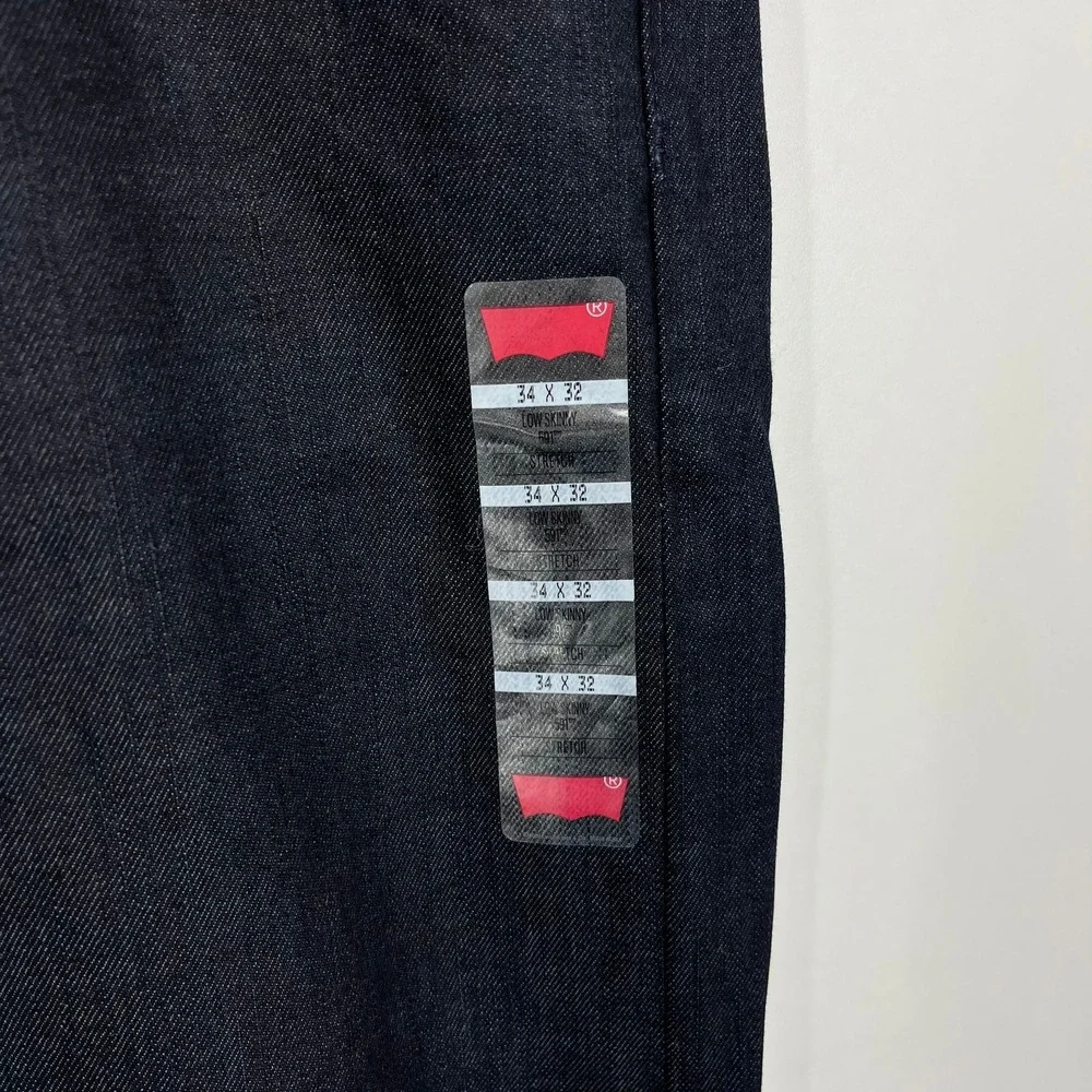 Levis 591 Low Skinny Jeans Mens 34x32 Dark Wash Stretch Denim 05591-XXXX New